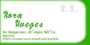 nora uveges business card